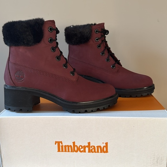TIMBERLAND WOMEN’S KINSLEY 6” WATER RESISTANT BOOTS DARK PORT SIZE 7.5 - Picture 3 of 8